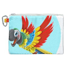 Parrot Animal Bird Wild Zoo Fauna Canvas Cosmetic Bag (xl) by Sapixe