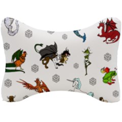 Dundgeon And Dragons Dice And Creatures Seat Head Rest Cushion by IIPhotographyAndDesigns