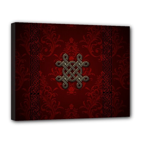 Decorative Celtic Knot On Dark Vintage Background Canvas 14  X 11  by FantasyWorld7