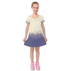 Cloudy Foggy Forest With Pine Trees Kids  Short Sleeve Velvet Dress by genx