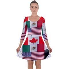 United Football Championship Hosting 2026 Soccer Ball Logo Canada Mexico Usa Quarter Sleeve Skater Dress by yoursparklingshop