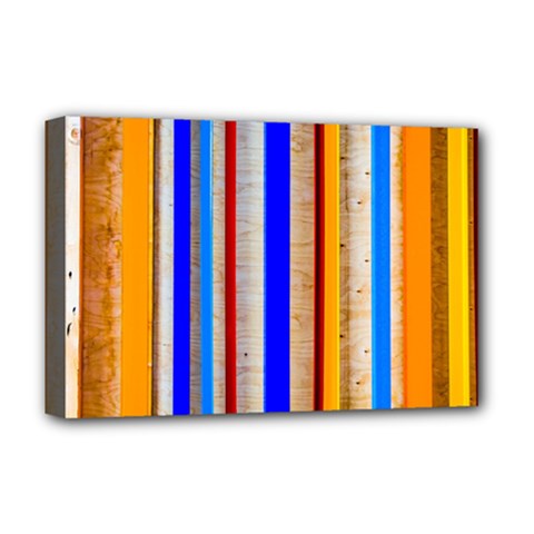 Colorful Wood And Metal Pattern Deluxe Canvas 18  X 12   by FunnyCow