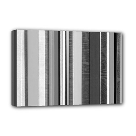 Shades Of Grey Wood And Metal Deluxe Canvas 18  X 12   by FunnyCow