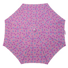 Pink Star Blue Hats Straight Umbrellas by snowwhitegirl