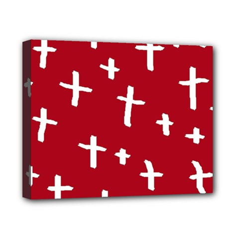 Red White Cross Canvas 10  X 8  by snowwhitegirl