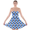 Zigzag Chevron Pattern Blue Grey Strapless Bra Top Dress View1