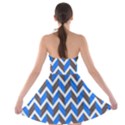 Zigzag Chevron Pattern Blue Grey Strapless Bra Top Dress View2
