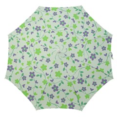 Green Vintage Flowers Straight Umbrellas by snowwhitegirl