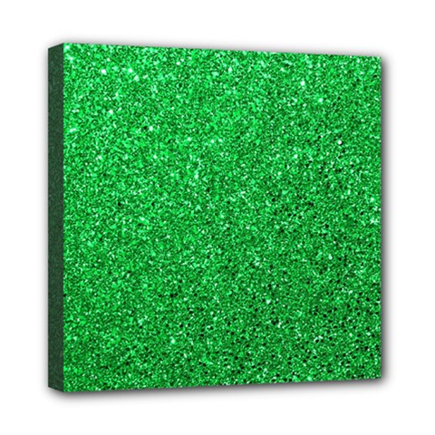 Green Glitter Mini Canvas 8  X 8  by snowwhitegirl