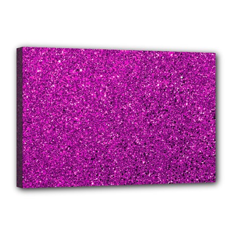 Pink  Glitter Canvas 18  X 12  by snowwhitegirl