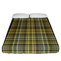 Yellow Plaid Fitted Sheet (california King Size) by snowwhitegirl