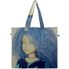 Blue Hair Boy Canvas Travel Bag by snowwhitegirl
