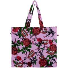 Pink Rose Vampire Canvas Travel Bag by snowwhitegirl