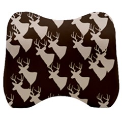 Brown Deer Pattern Velour Head Support Cushion by snowwhitegirl
