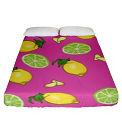 Lemons And Limes Pink Fitted Sheet (king Size) by snowwhitegirl