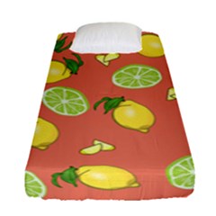 Lemons And Limes Peach Fitted Sheet (single Size) by snowwhitegirl