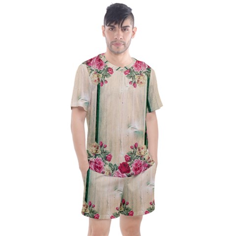 Roses 1944106 960 720 Men s Mesh Tee And Shorts Set by vintage2030