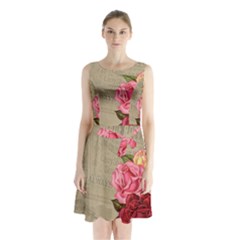 Flower 1646069 1920 Sleeveless Waist Tie Chiffon Dress by vintage2030