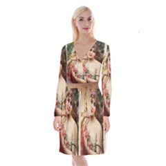 Vintage 1501576 1280 Long Sleeve Velvet Front Wrap Dress by vintage2030