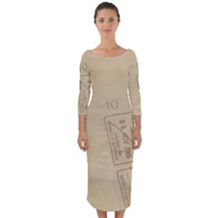 Background 1659638 1920 Quarter Sleeve Midi Bodycon Dress by vintage2030