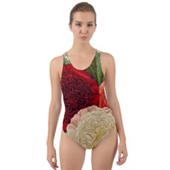 Flowers 1776584 1920 Cut-out Back One Piece Swimsuit by vintage2030
