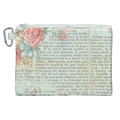 Rose Book Page Canvas Cosmetic Bag (xl) by vintage2030