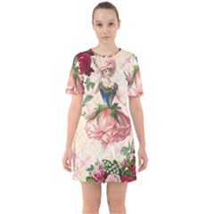 Flower Girl Sixties Short Sleeve Mini Dress by vintage2030