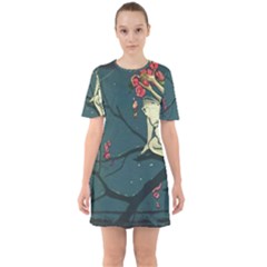 Girl And Flowers Sixties Short Sleeve Mini Dress by vintage2030