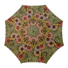 Flower And Butterfly Golf Umbrellas by vintage2030