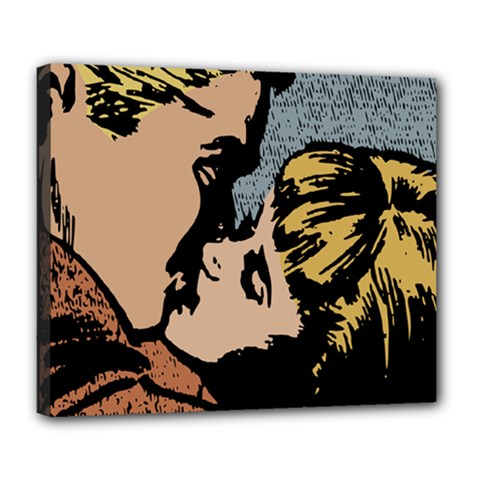 Kiss Kiss Deluxe Canvas 24  X 20  (stretched) by vintage2030