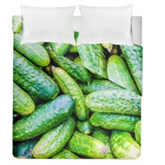 Pile Of Green Cucumbers Duvet Cover Double Side (queen Size) by FunnyCow