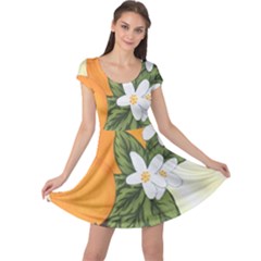 Orange Blossoms Cap Sleeve Dress by lwdstudio