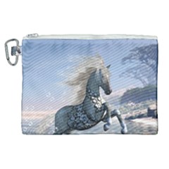 Wonderful Wild Fantasy Horse On The Beach Canvas Cosmetic Bag (xl) by FantasyWorld7