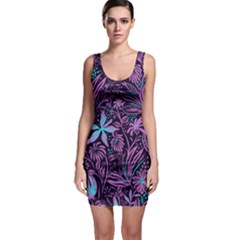 Stamping Pattern Leaves Drawing Bodycon Dress by Sapixe