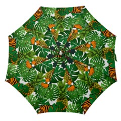 Tropical Pelican Tiger Jungle Straight Umbrellas by snowwhitegirl