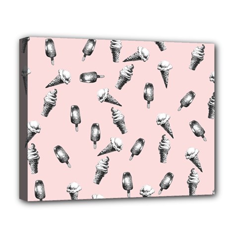 Ice Cream Pattern Deluxe Canvas 20  X 16  (stretched) by Valentinaart