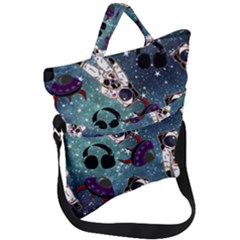 Astronaut Space Galaxy Fold Over Handle Tote Bag by snowwhitegirl