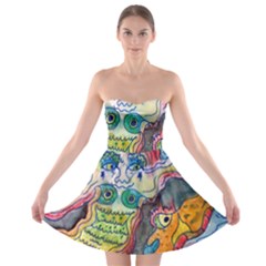 Watercolor Mermaid Strapless Bra Top Dress by chellerayartisans