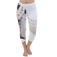 Indiahandycrfats Women Fashion White Dupatta With Multicolour Pompom All Four Sides For Girls/women Capri Winter Leggings  by Indianhandycrafts