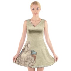 Background 1775324 1920 V-neck Sleeveless Dress by vintage2030