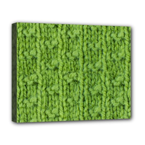 Knitted Wool Chain Green Deluxe Canvas 20  X 16  (stretched) by vintage2030