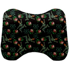 Vintage Jester Floral Pattern Head Support Cushion by snowwhitegirl