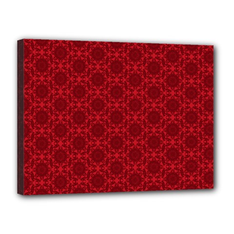 Victorian Paisley Red Canvas 16  X 12  (stretched) by snowwhitegirl