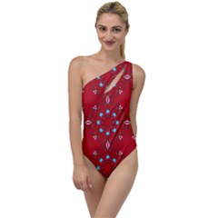 Embroidery Paisley Red To One Side Swimsuit by snowwhitegirl