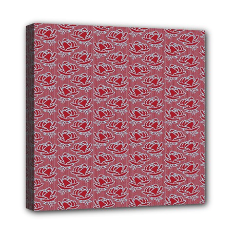 Retro Red Pattern Mini Canvas 8  X 8  (stretched) by snowwhitegirl