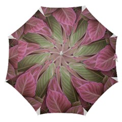 Pink Leaves Straight Umbrellas by snowwhitegirl
