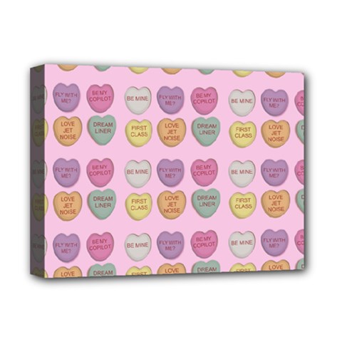 Valentine Hearts Pink Deluxe Canvas 16  X 12  (stretched)  by snowwhitegirl