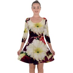 Flowers 1776585 1920 Quarter Sleeve Skater Dress by vintage2030