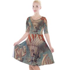 Vintage 1181673 1280 Quarter Sleeve A-line Dress by vintage2030