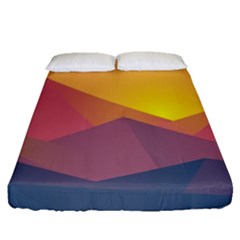 Image Sunset Landscape Graphics Fitted Sheet (queen Size) by Sapixe